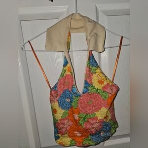 Zara floral halter top